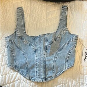 Garage Denim Blue Women's Crop Top